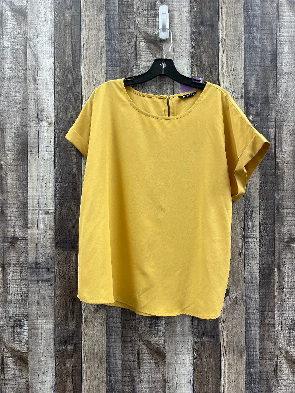 Yellow Blouse Short Sleeve Shein, Size 2x